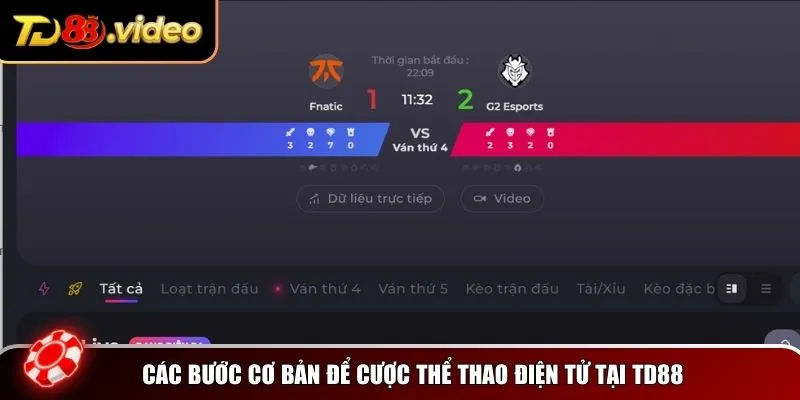 Các bước cơ bản để cược thể thao điện tử tại TD88
