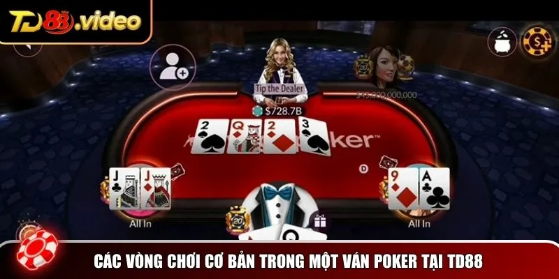 Các vòng chơi cơ bản trong một ván Poker tại TD88