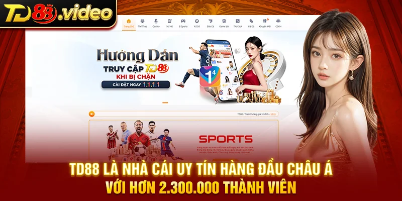 TD88 là nhà cái uy tín hàng đầu châu Á với hơn 2.300.000 thành viên